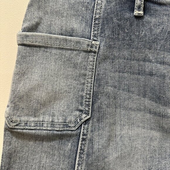 2/$30 American Rag Cie Cargo Denim Mini Skirt Size 3 Y2K Cowgirl Stretch NWT - Picture 4 of 9